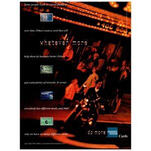 1996 Amex American Express Credit Charge Cards Vintage Print Ad Bar Wall Art